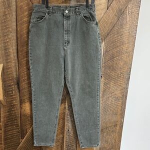 Vintage women’s Lee Riveted Bootcut High Waist jeans dark faded green color ~C16